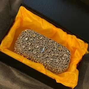 Fawziya Luxury Clutch - silver